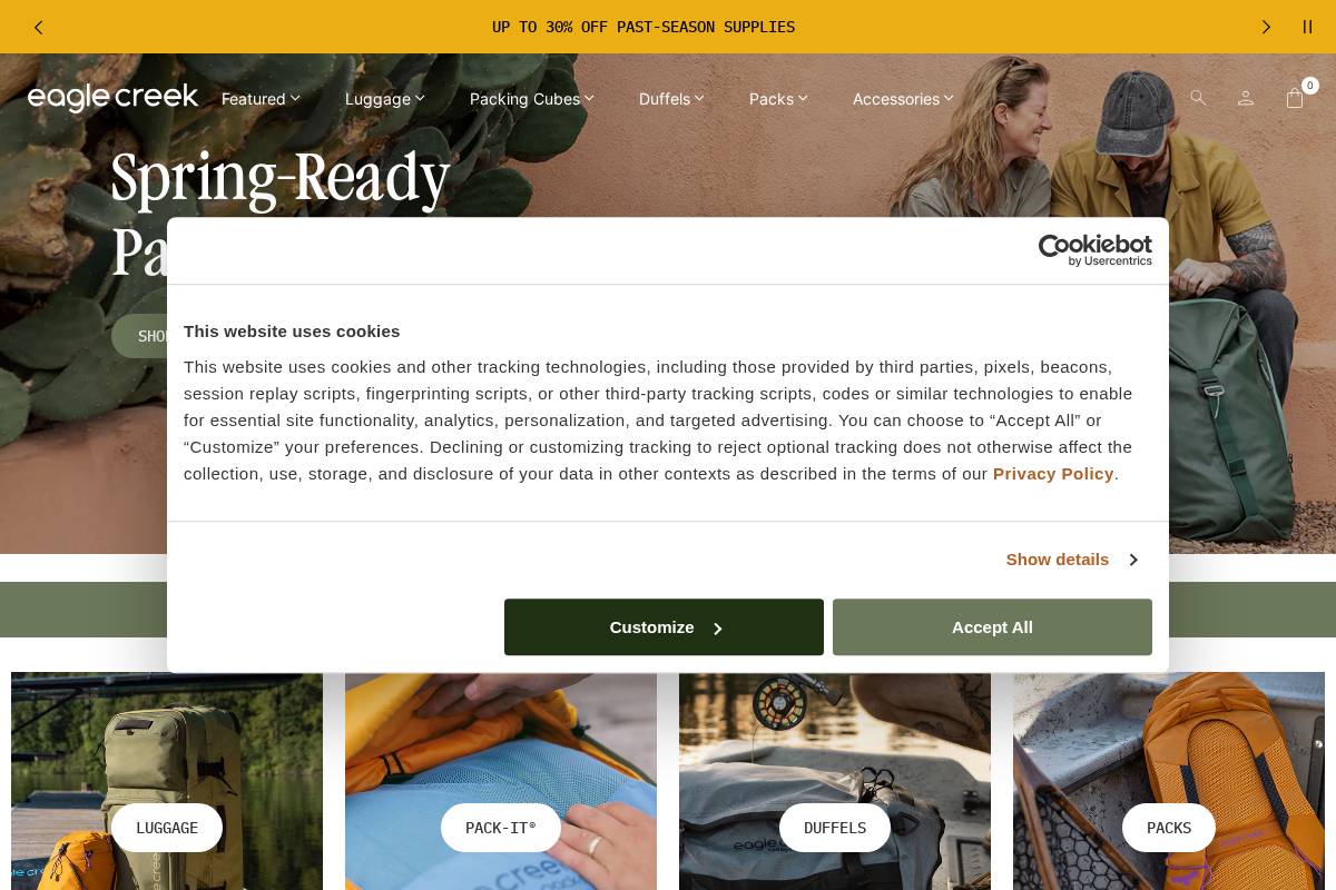 Eagle Creek homepage screenshot