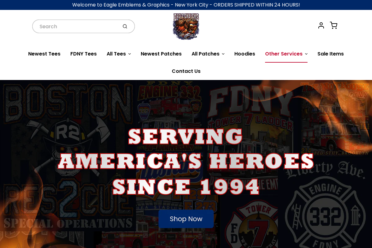 Eagle Emblems & Graphics homepage screenshot