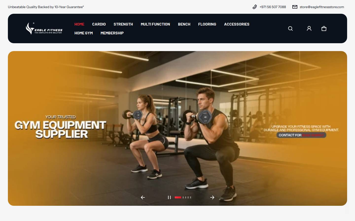 eaglefitnessstore.com homepage screenshot