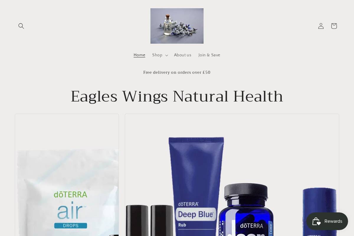 eagleswingsnaturalhealth.co.uk homepage screenshot