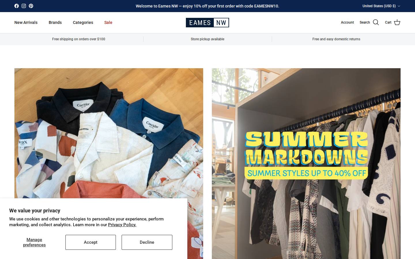 eamesnw.net homepage screenshot