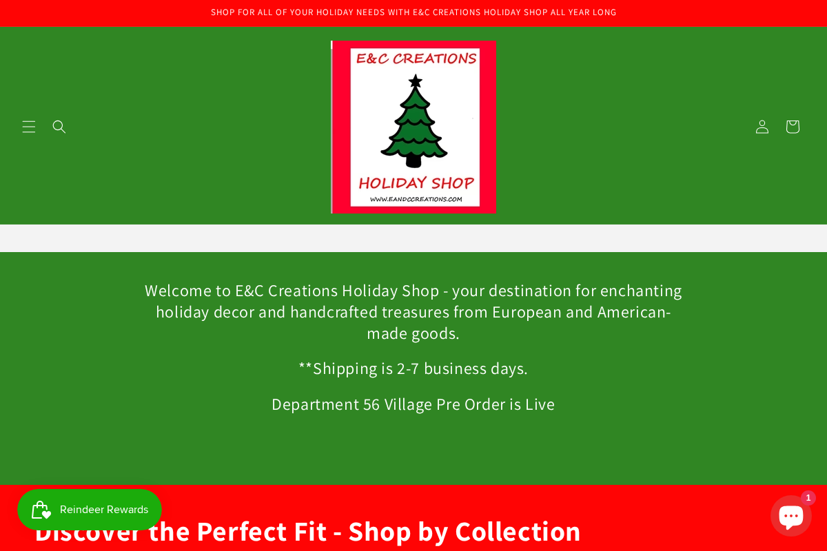 E & C Creations homepage screenshot