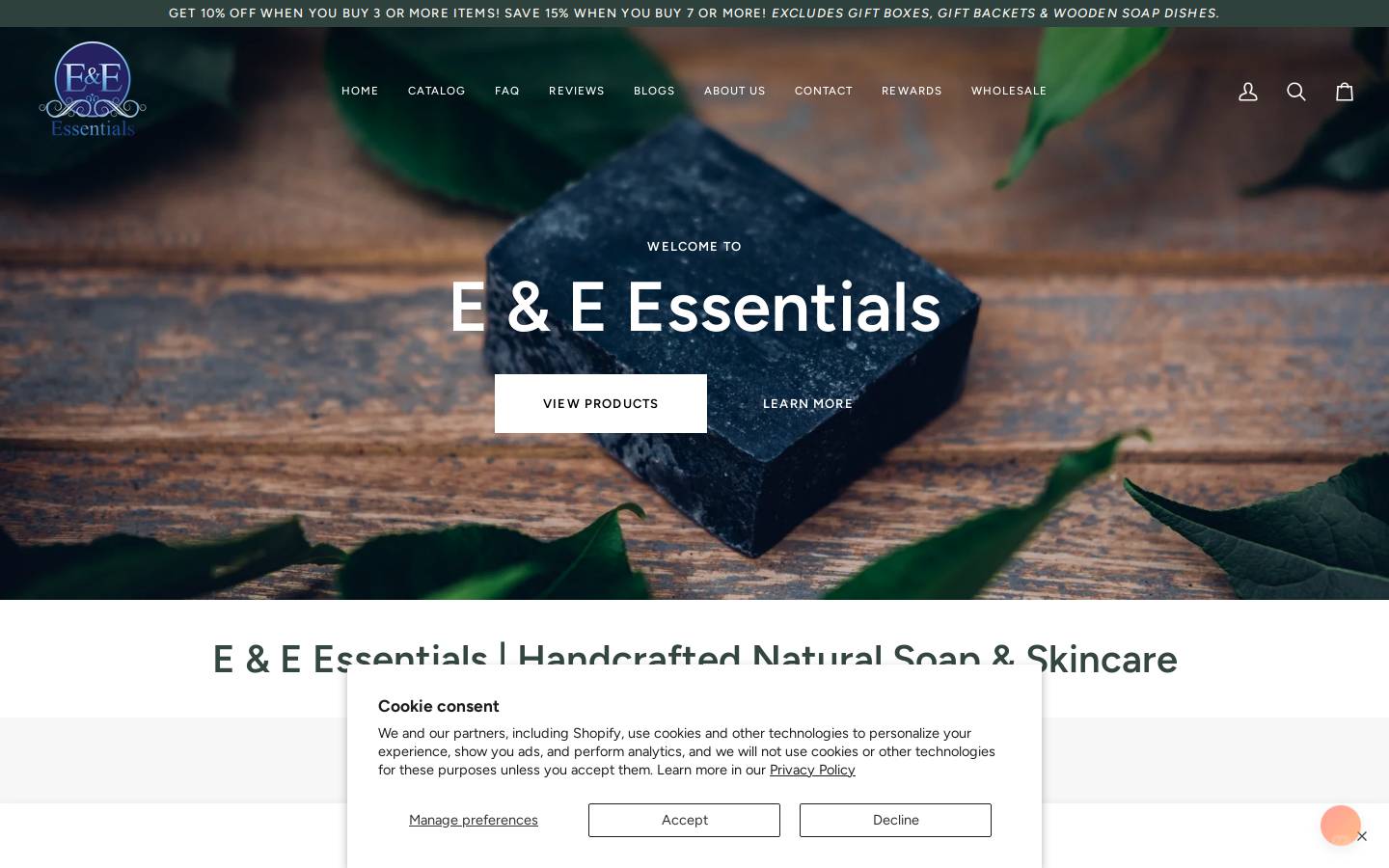 eandeessentials.com homepage screenshot