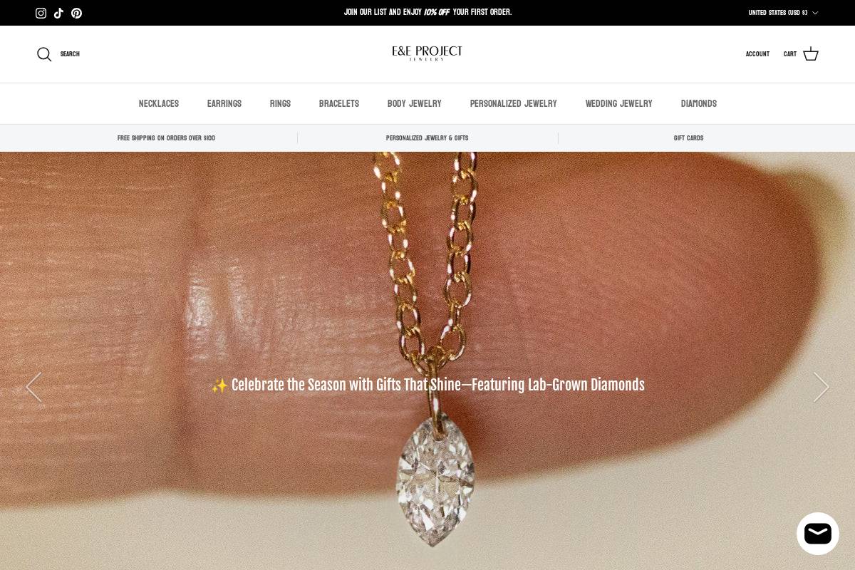 eandeproject.com homepage screenshot