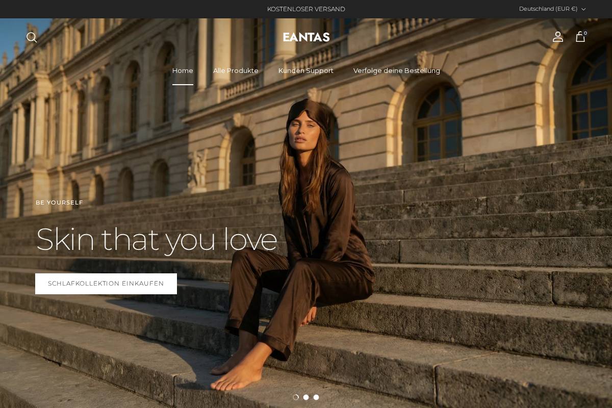 Eantas homepage screenshot