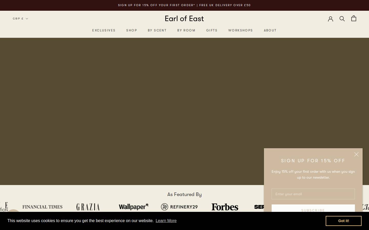 Earl of East homepage screenshot