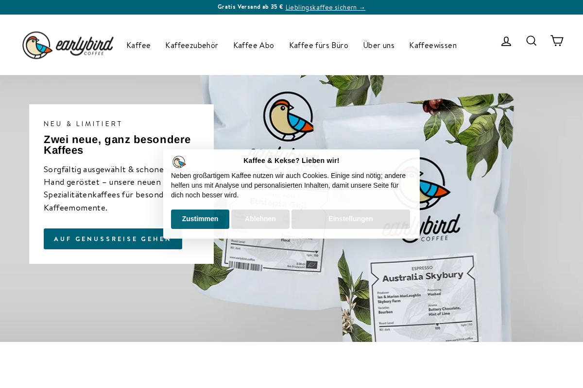 earlybird-coffee.de homepage screenshot