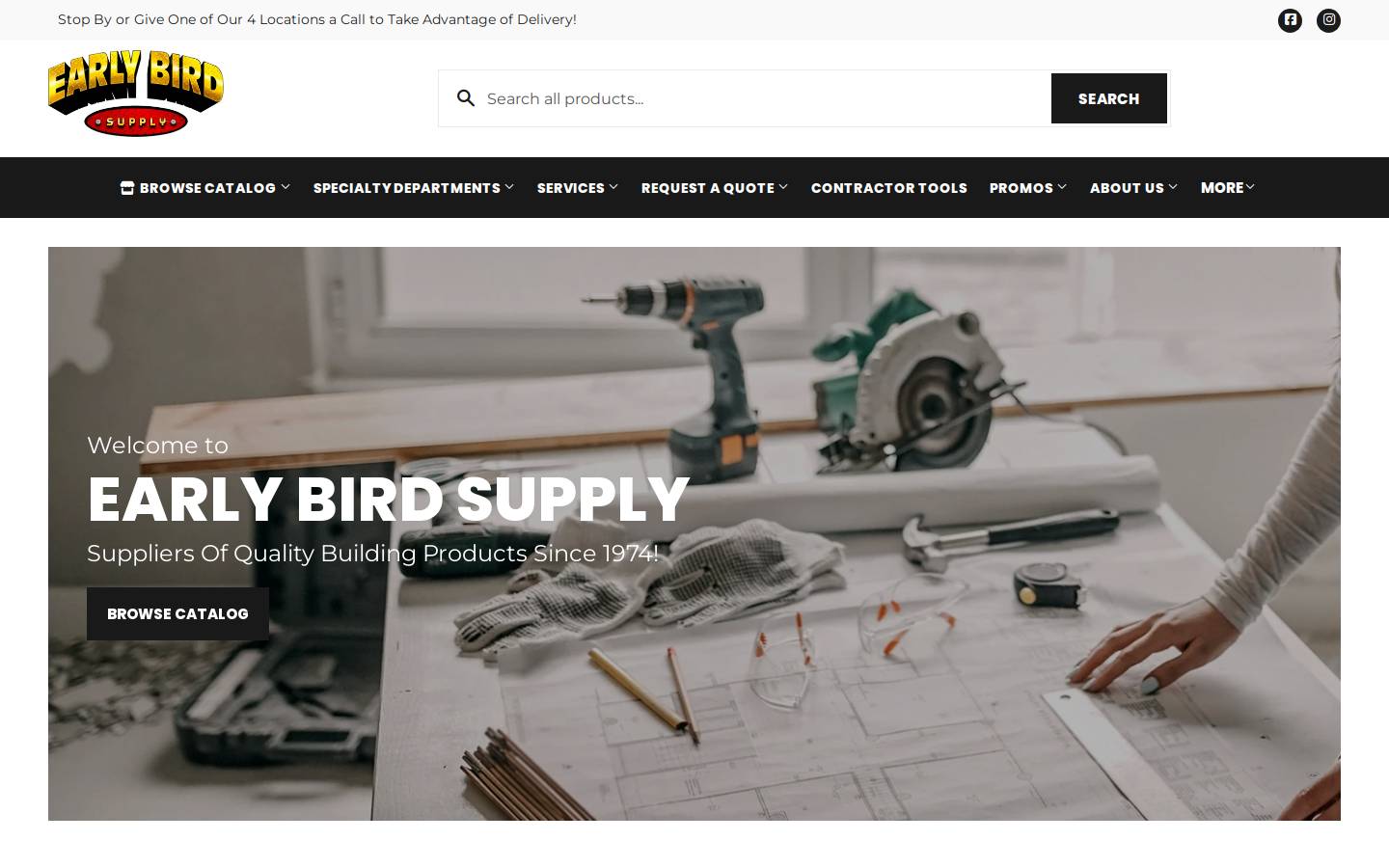 earlybirdsupply.com homepage screenshot