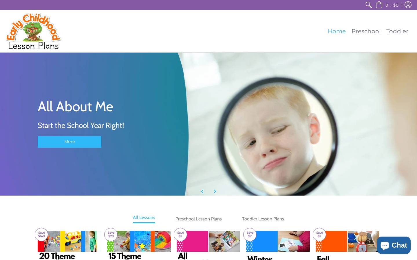 earlychildhoodlessonplans.com homepage screenshot