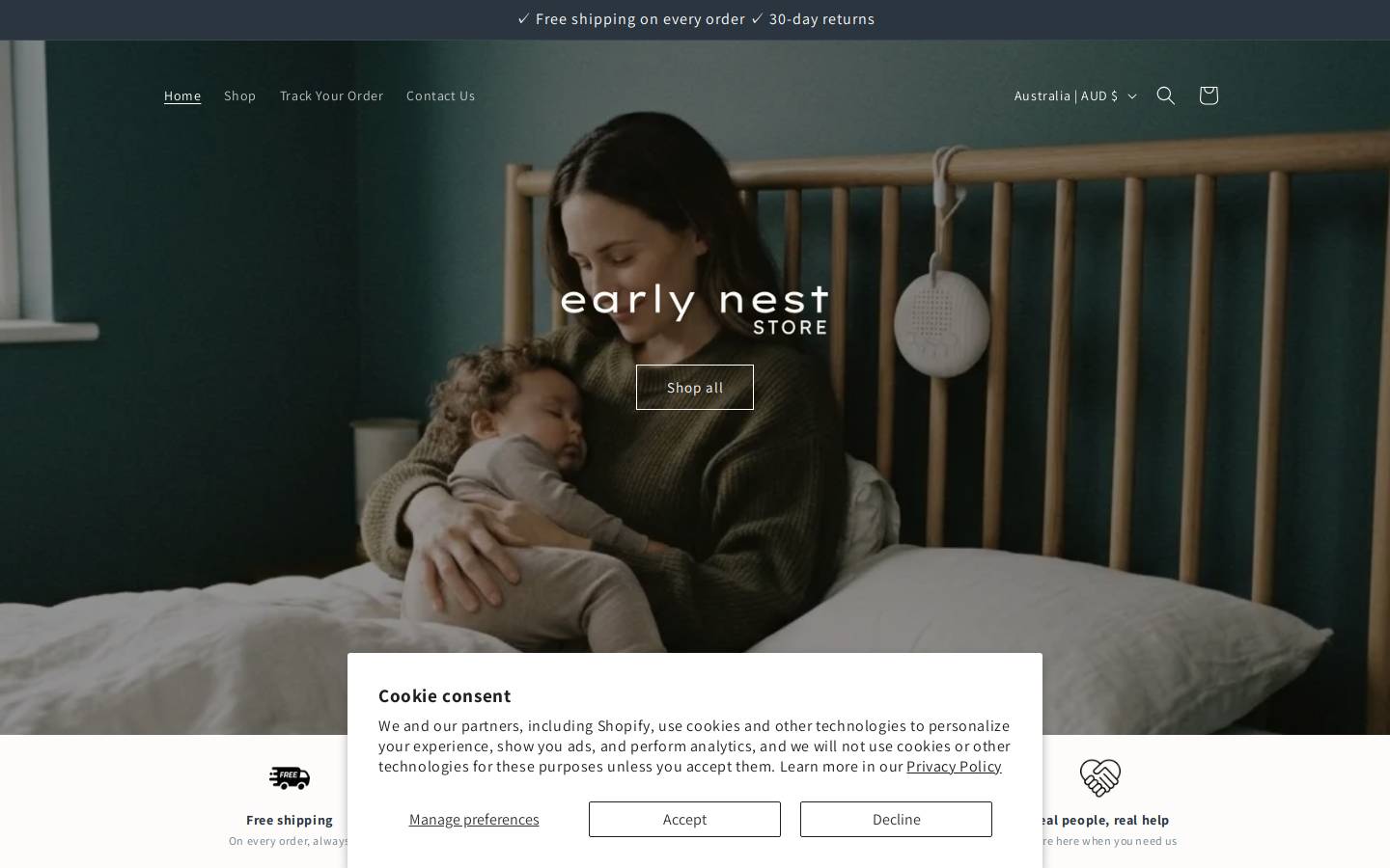 earlyneststore.com homepage screenshot