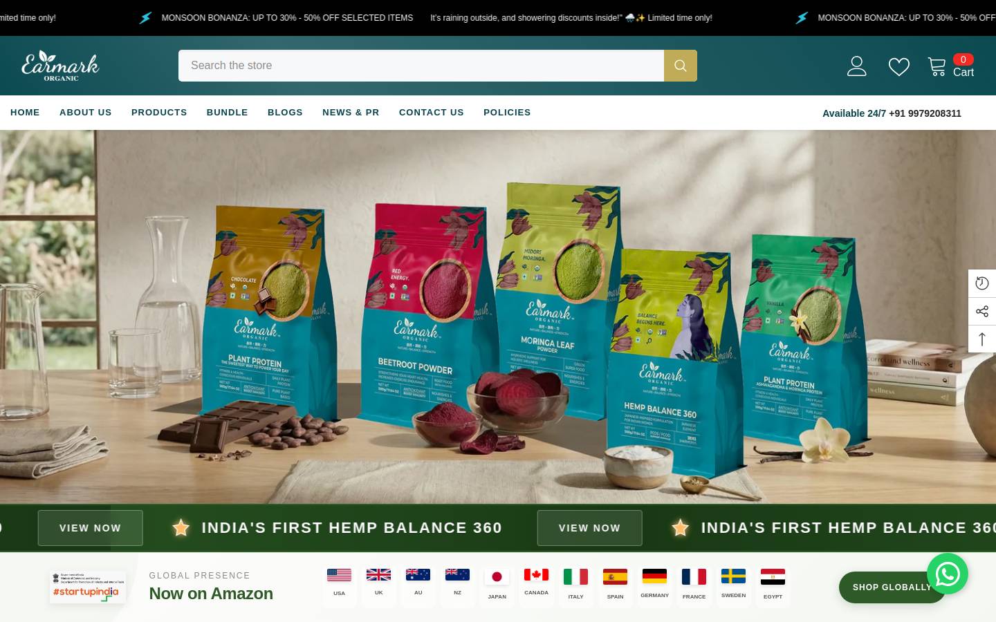 earmarkorganic.com homepage screenshot