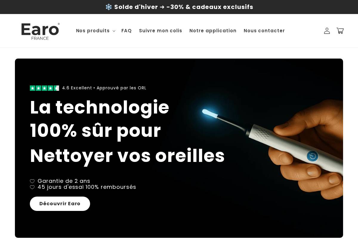 Earo homepage screenshot