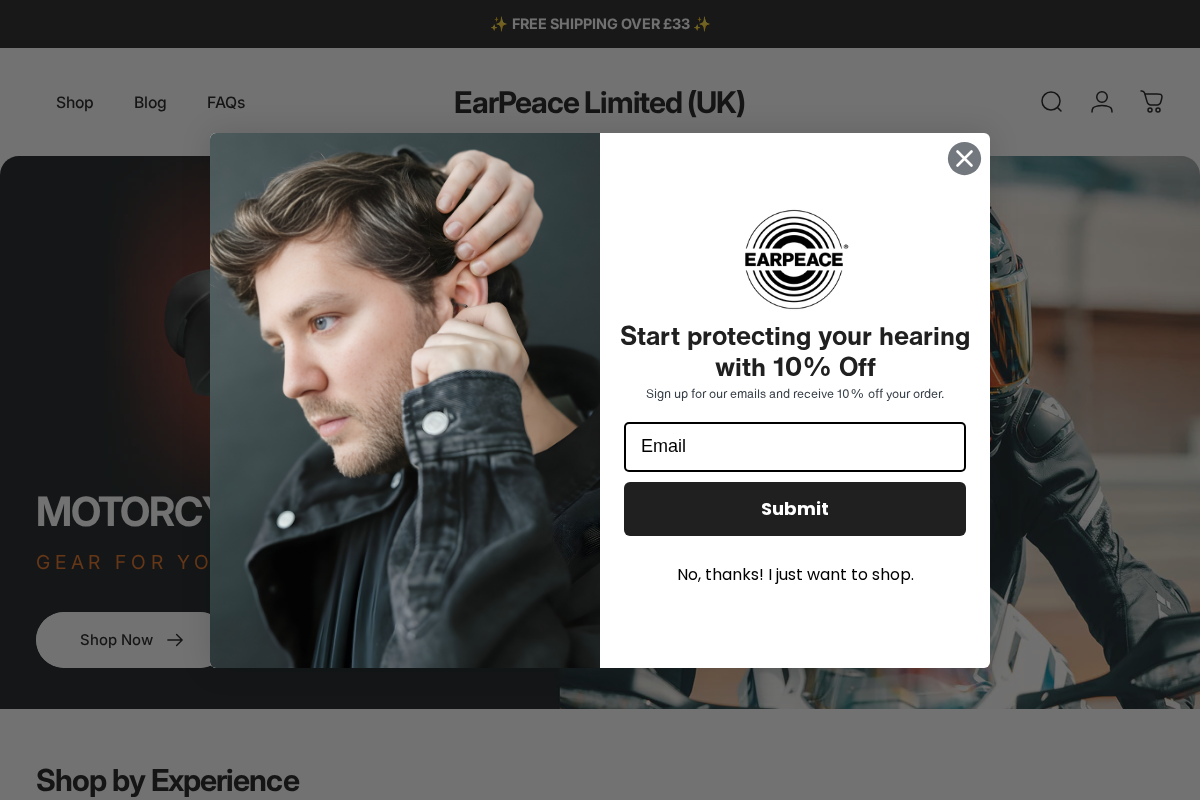 Earpeace homepage screenshot