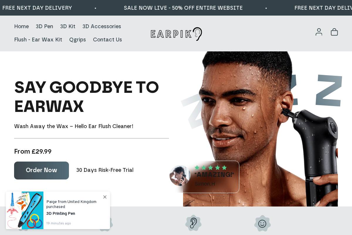 Earpik homepage screenshot