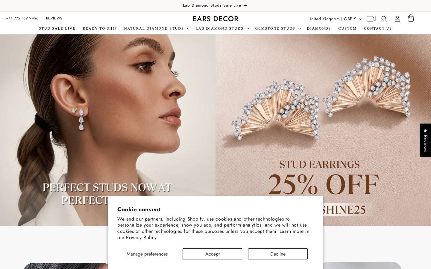 Earsdecor homepage screenshot