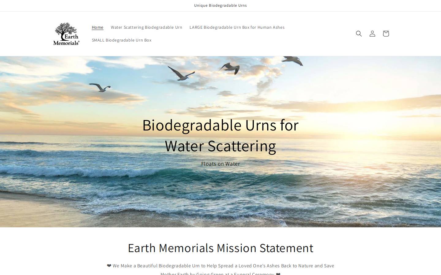 earth-memorials.com homepage screenshot