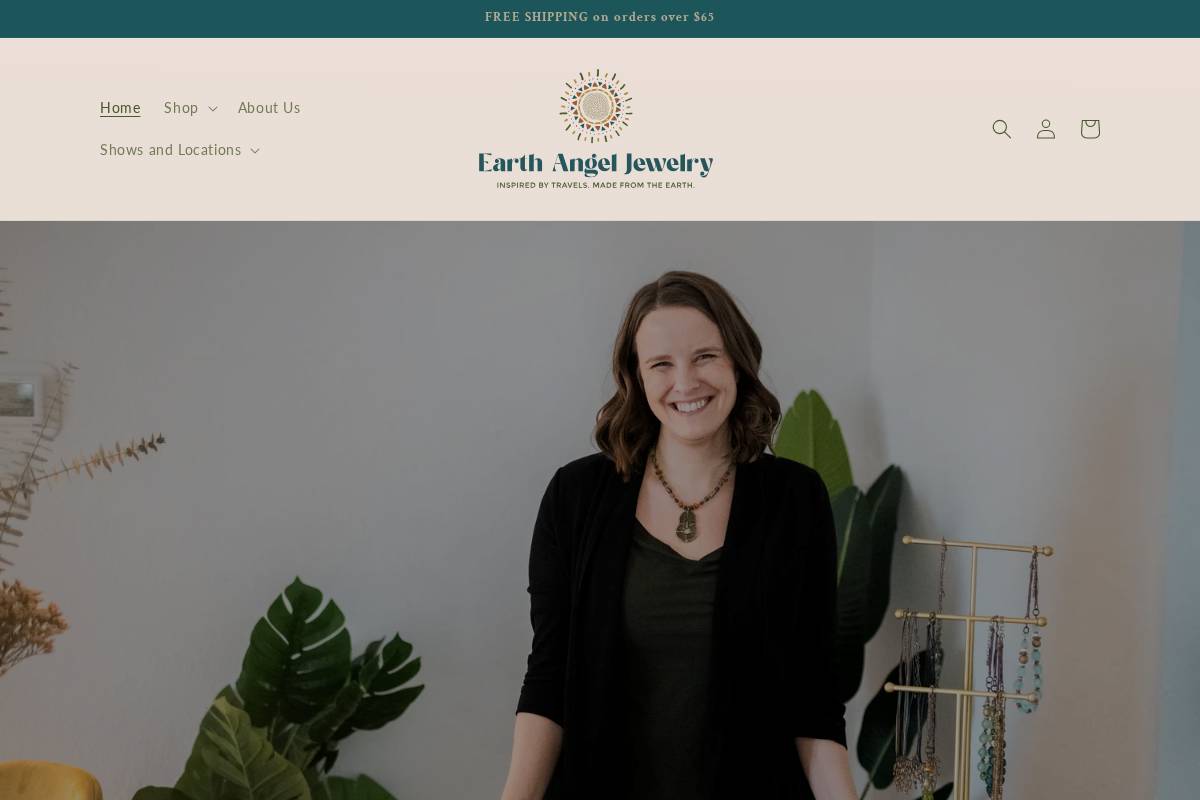 earthangeljewelry.com homepage screenshot