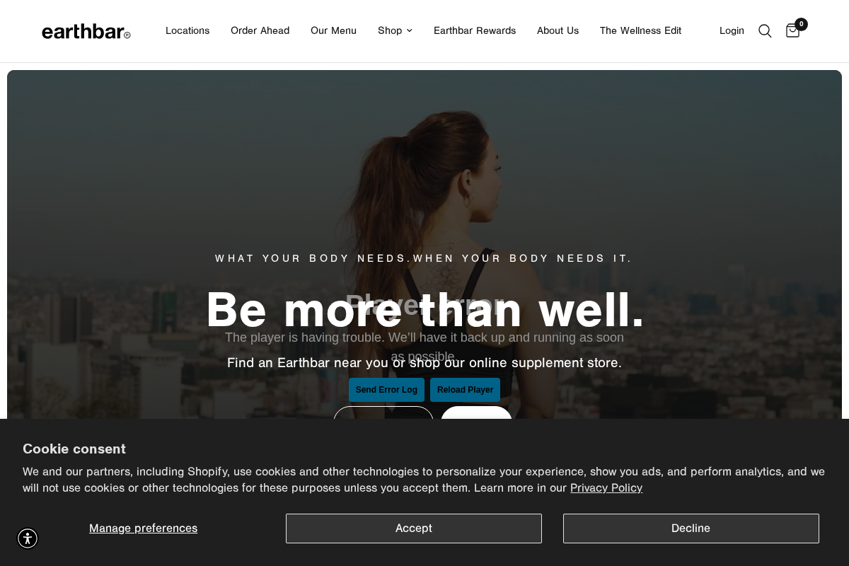 Earthbar homepage screenshot