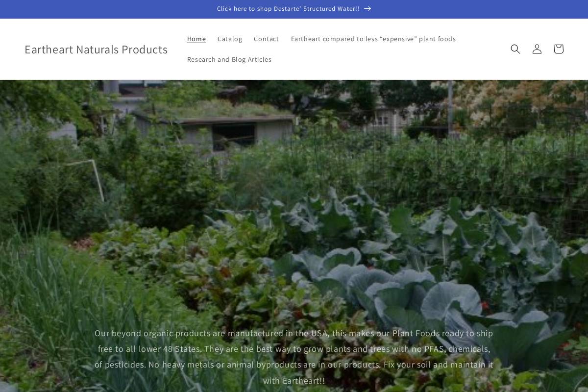 eartheartmarket.com homepage screenshot