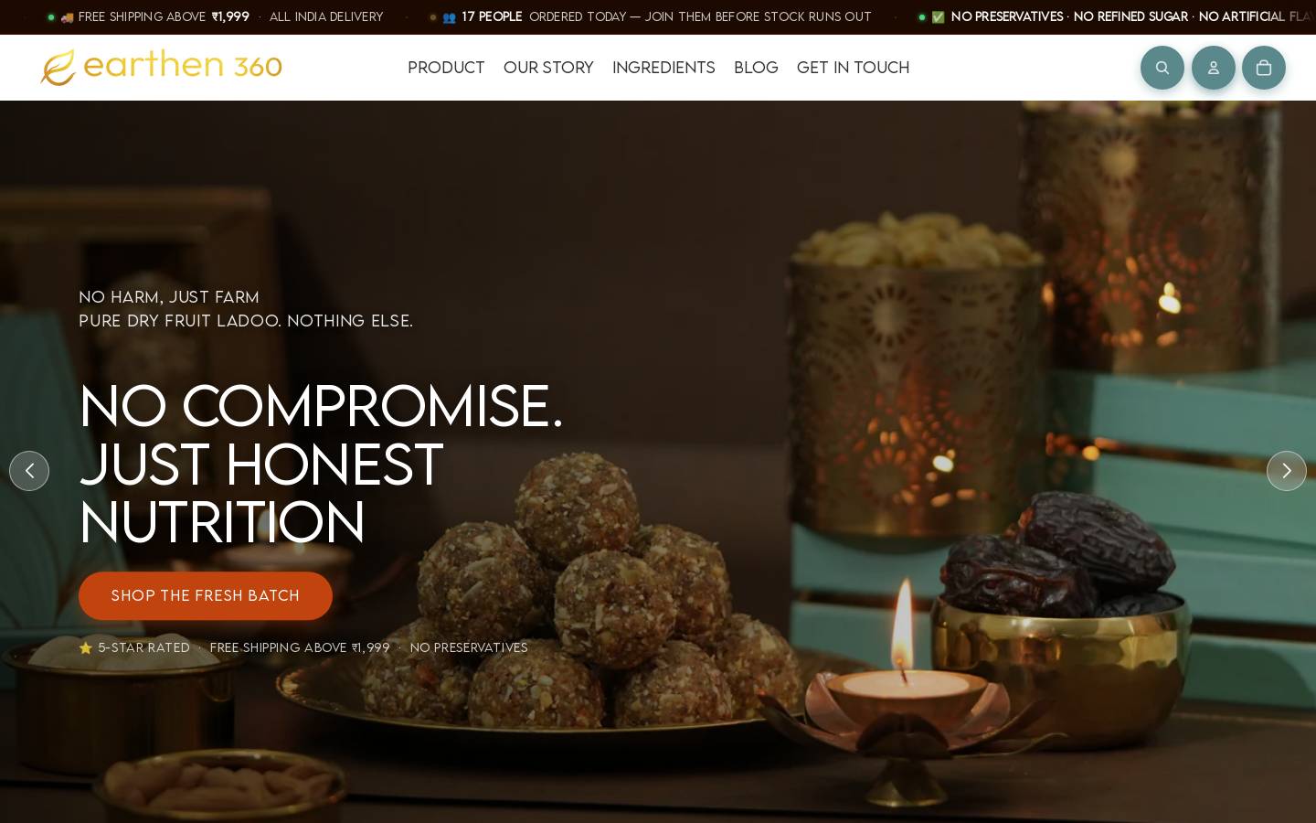 earthen360.com homepage screenshot