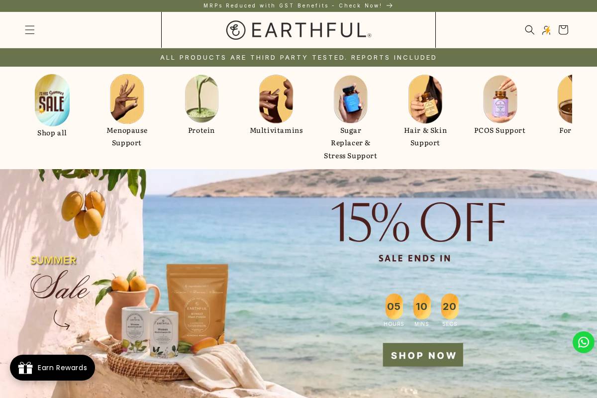 earthful.me homepage screenshot