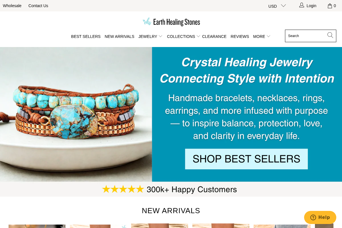 Earth Healing Stones homepage screenshot