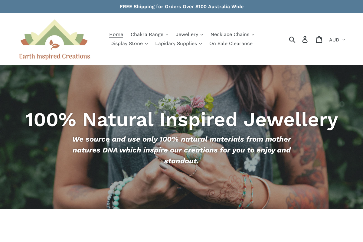 Earthinspiredcreations homepage screenshot