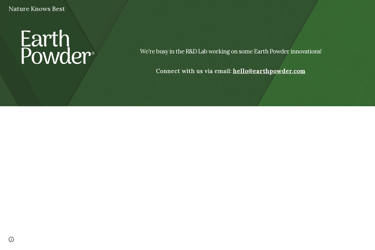 earthpowder.com homepage screenshot