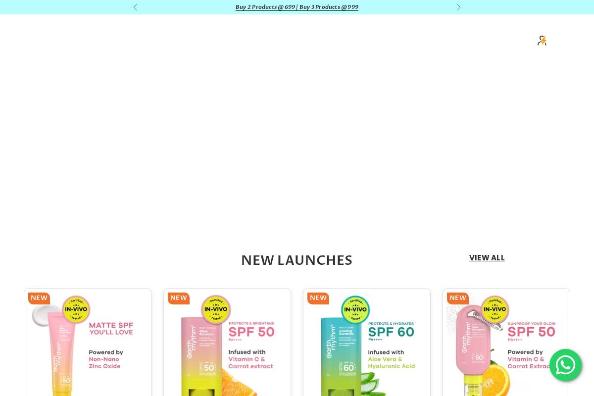 Earthrhythm homepage screenshot