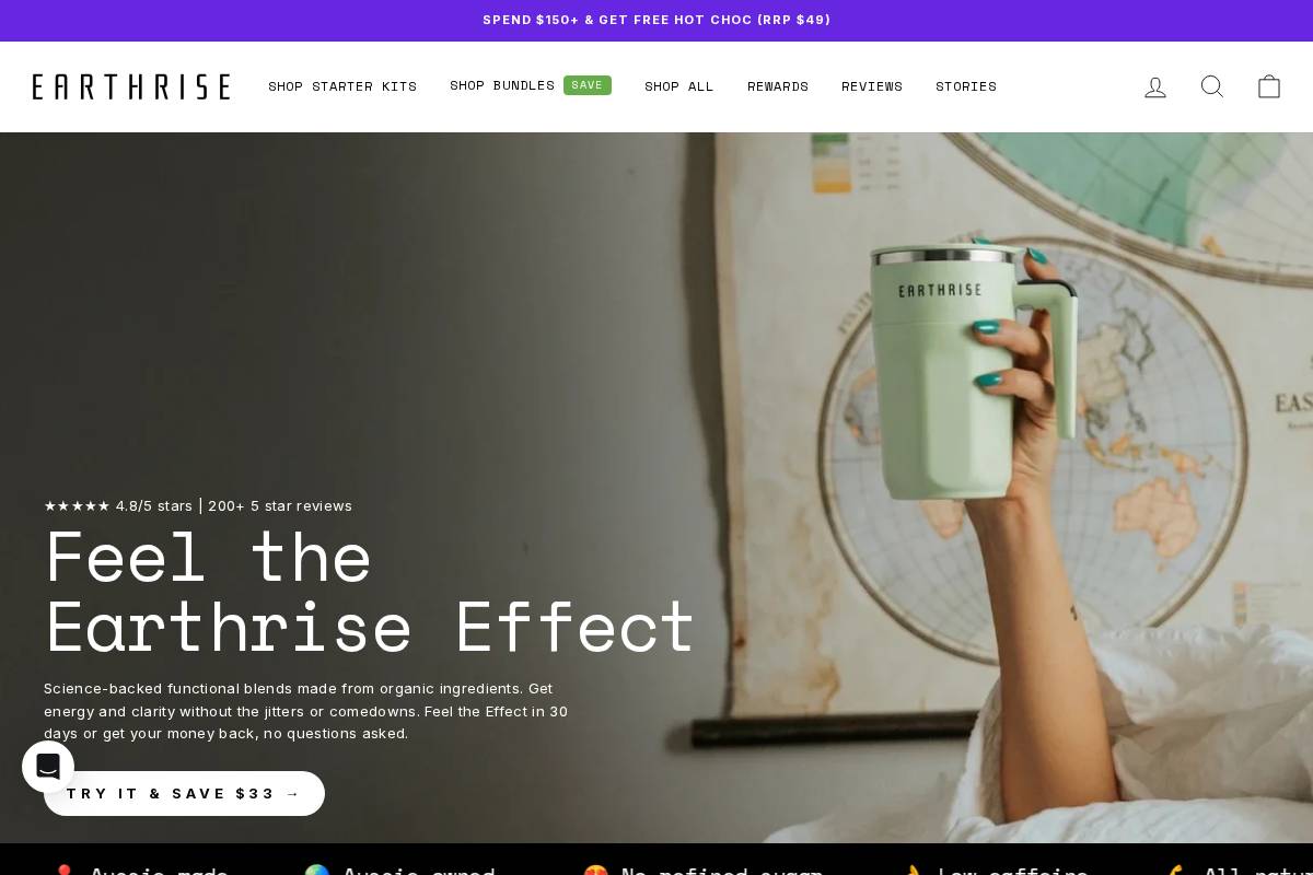 Earthrise homepage screenshot