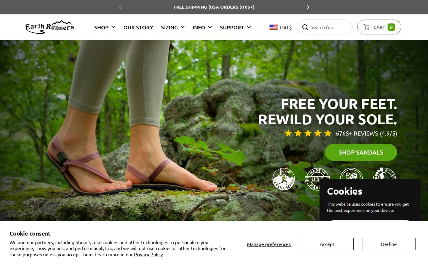 Earth Runners homepage screenshot