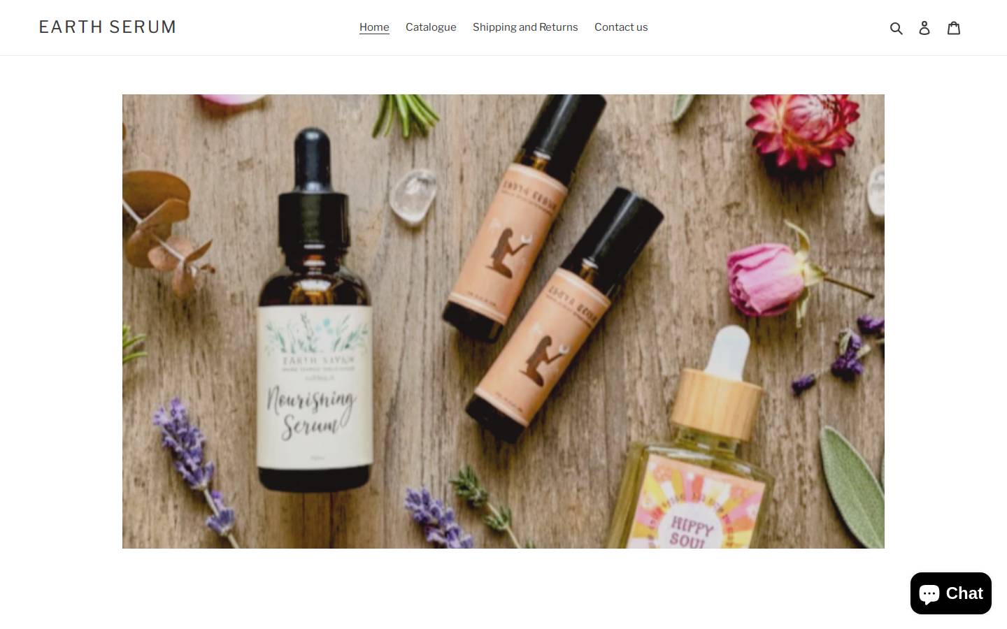 earthserum.com.au homepage screenshot