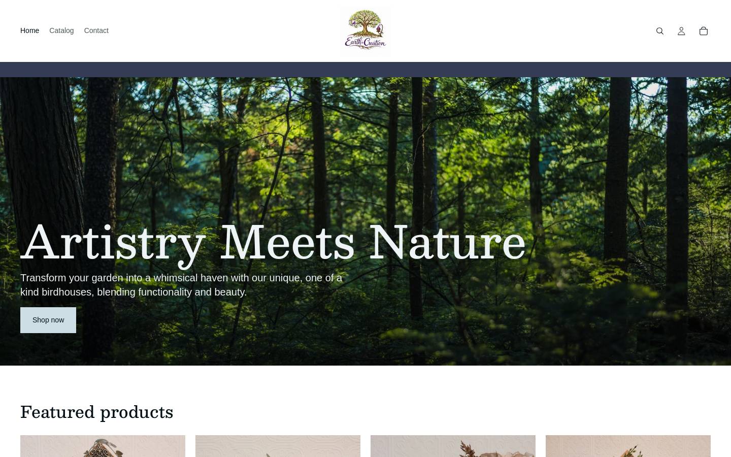earthtocreation.com homepage screenshot