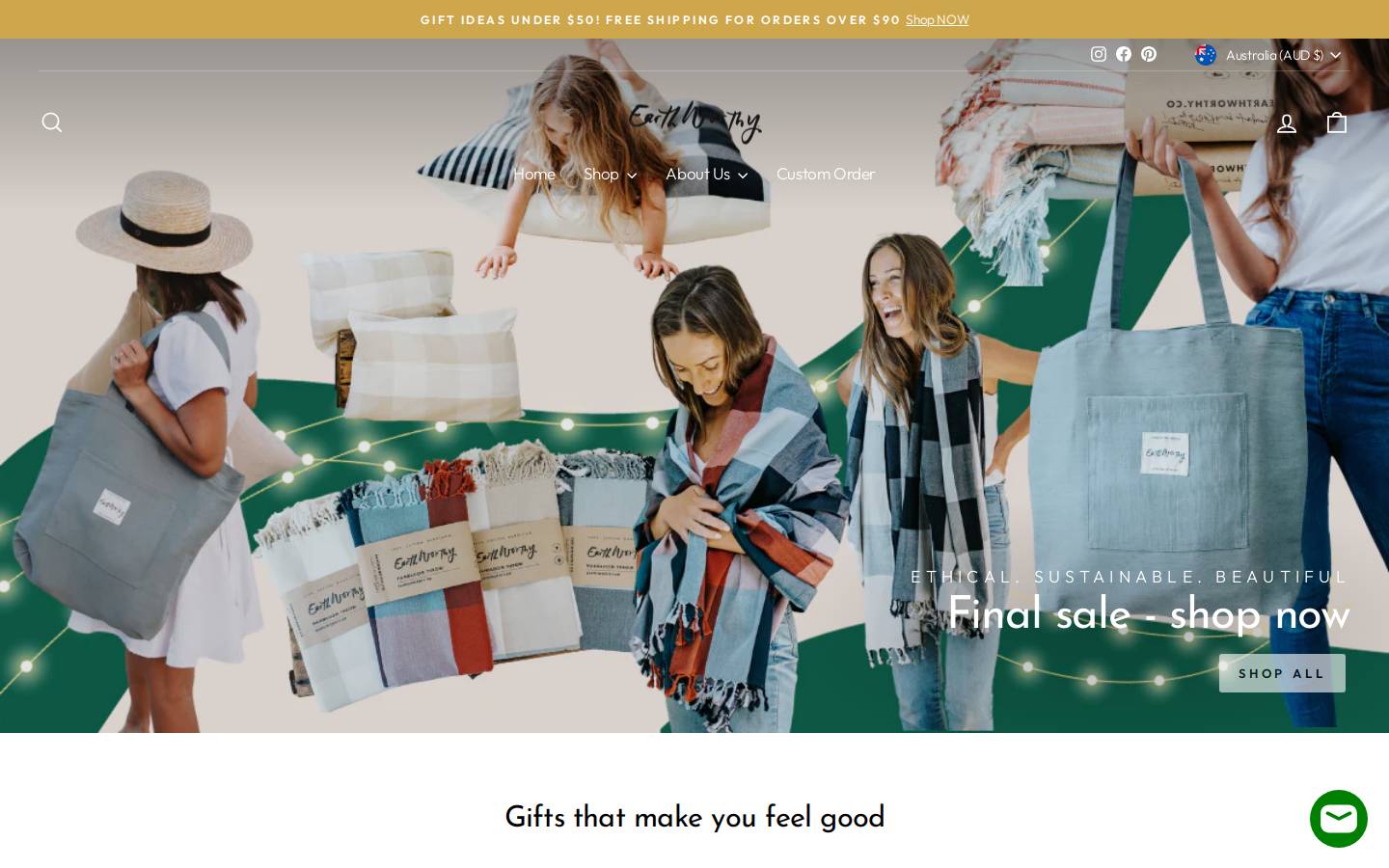 earthworthy.co homepage screenshot