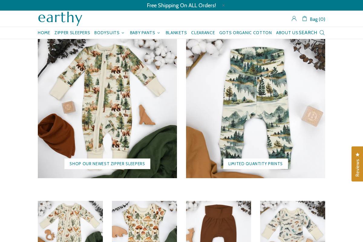 Earthy Delights homepage screenshot