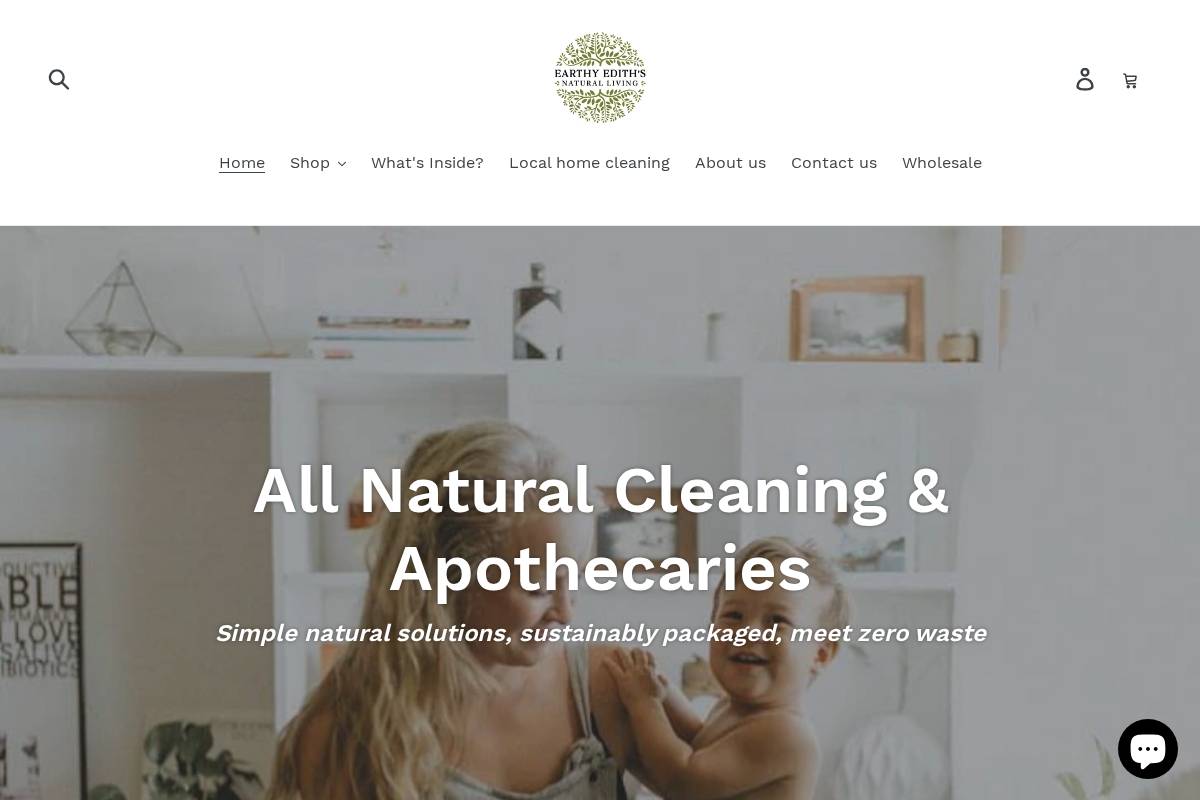 earthyediths.shop homepage screenshot