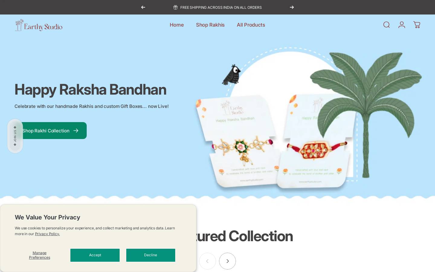 earthystudio.com homepage screenshot