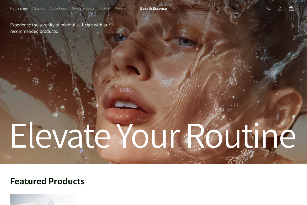 Ease & Essence homepage screenshot