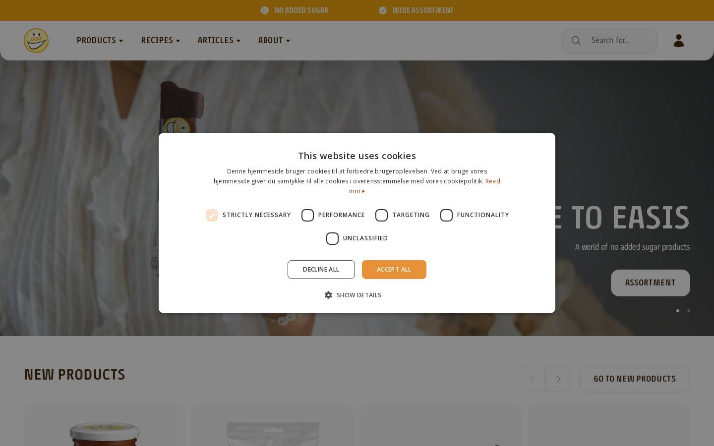 easisfoods.com homepage screenshot