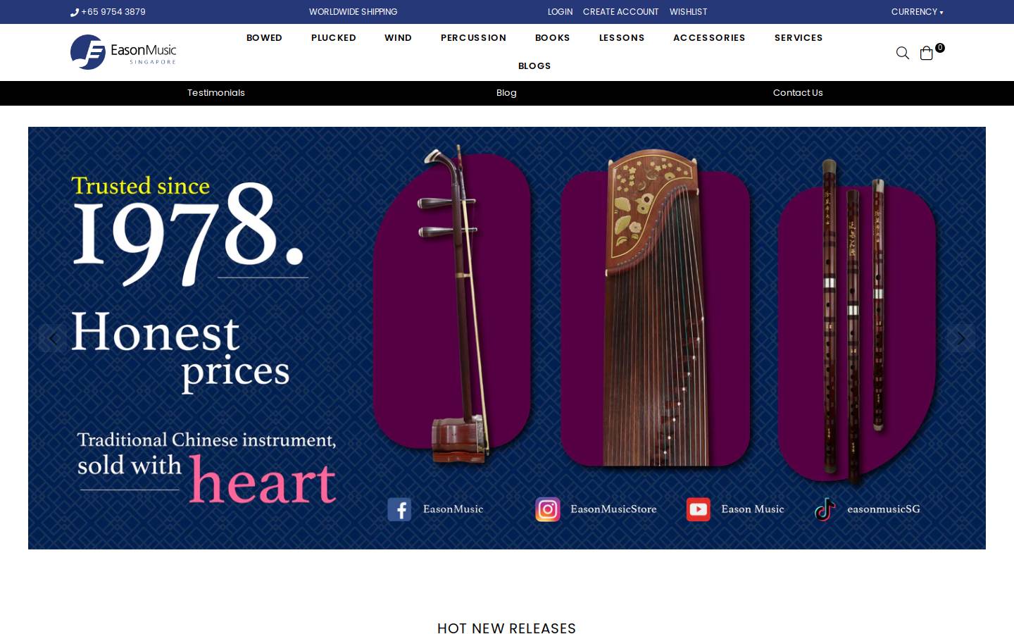 easonmusicstore.com homepage screenshot