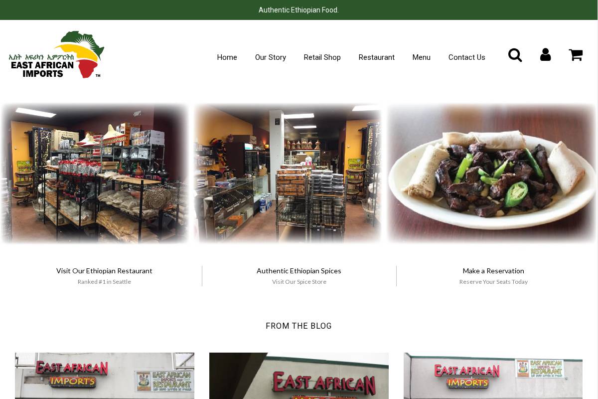 eastafricanimports.com homepage screenshot