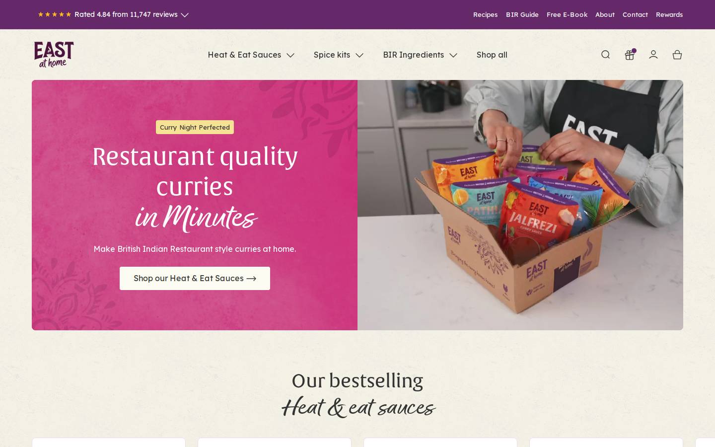 eastathome.com homepage screenshot