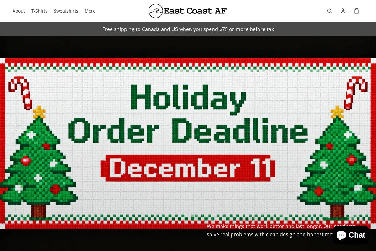 eastcoastaf.ca homepage screenshot