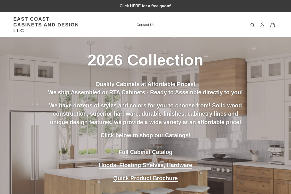 eastcoastcabinetsanddesign.com homepage screenshot