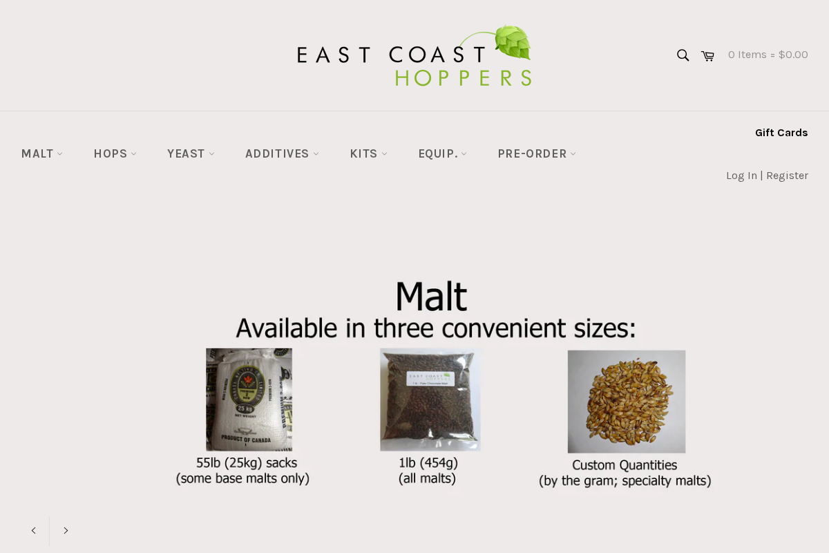 eastcoasthoppers.ca homepage screenshot