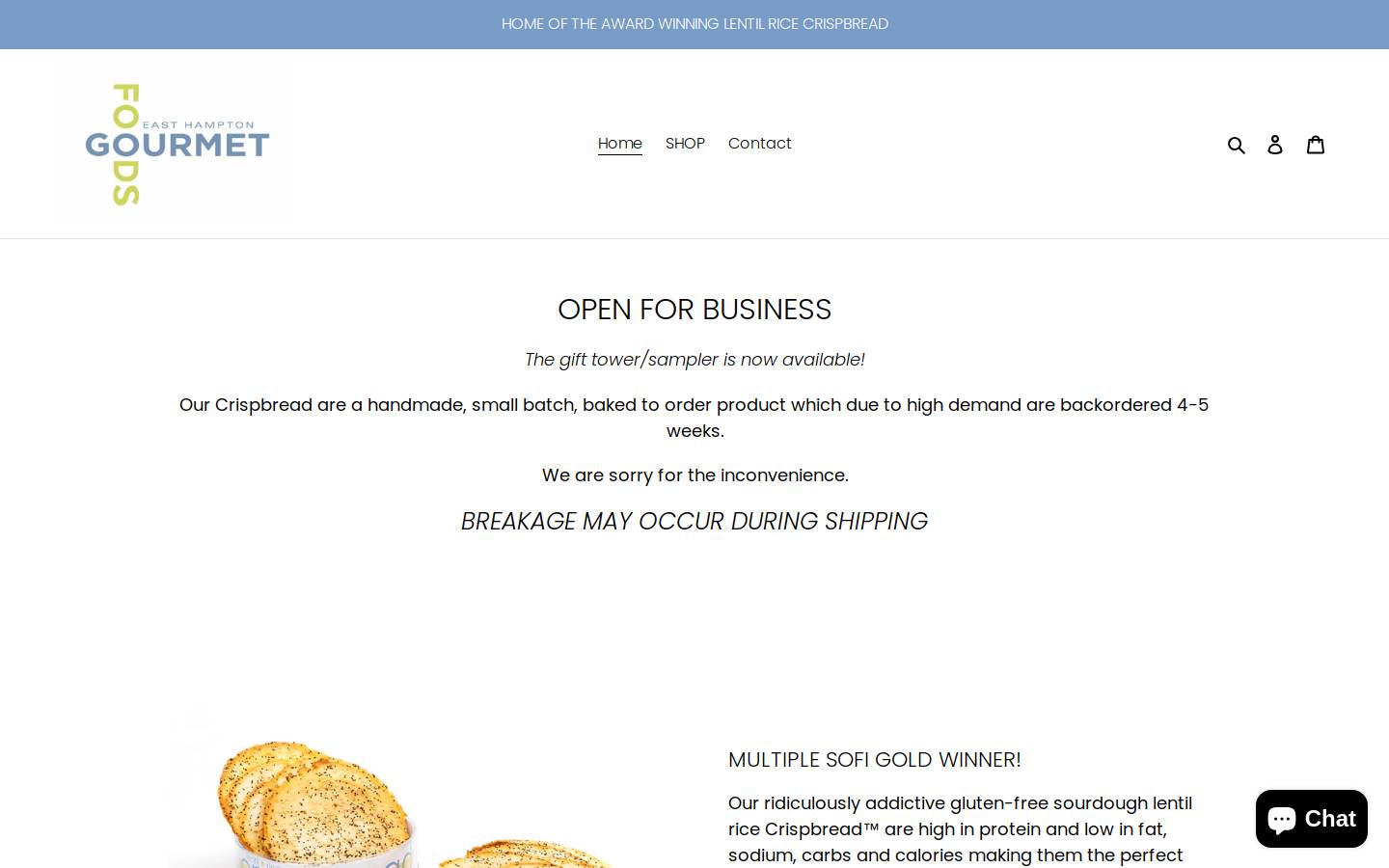 easthamptongourmetfood.com homepage screenshot