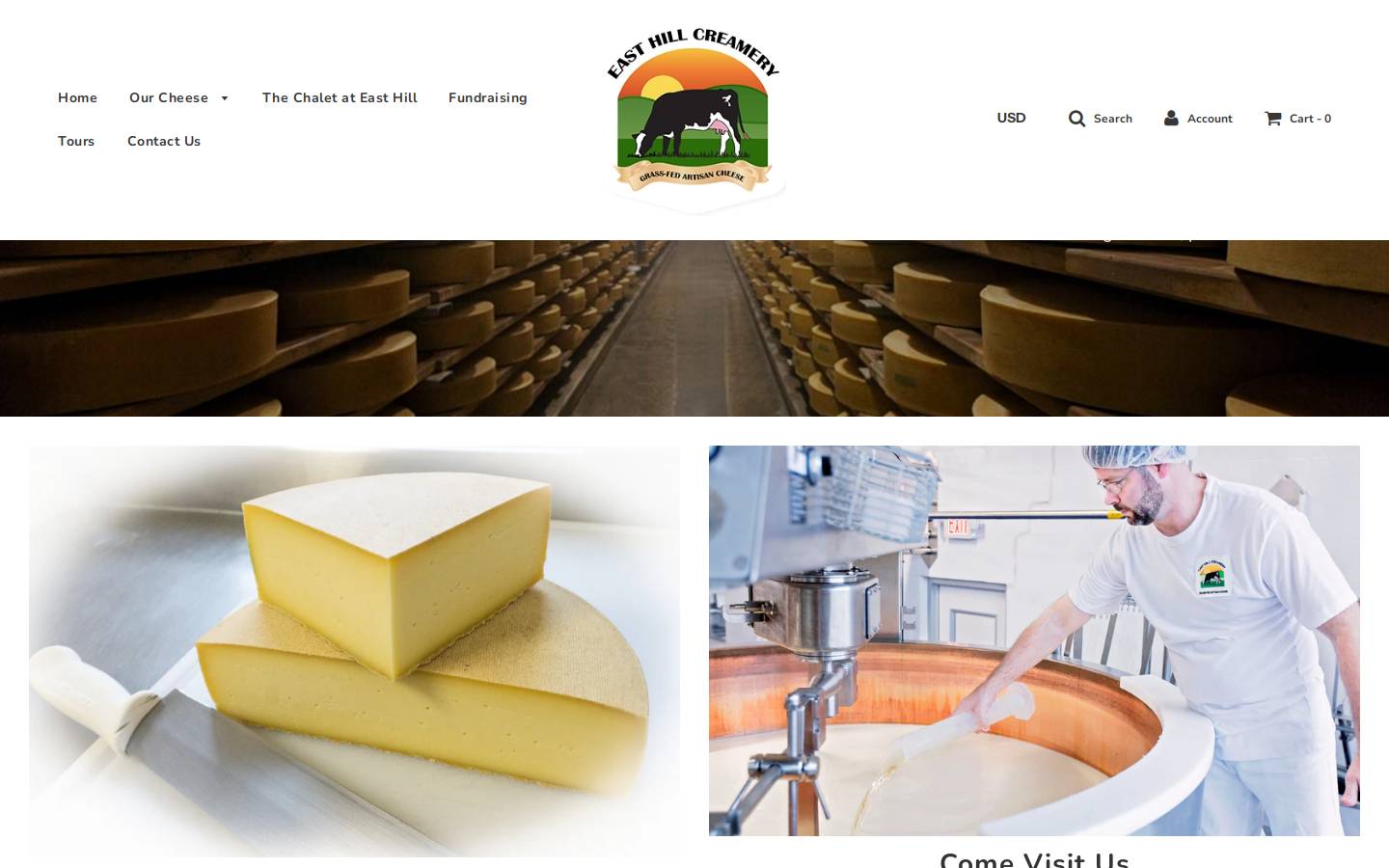 easthillcreamery.com homepage screenshot