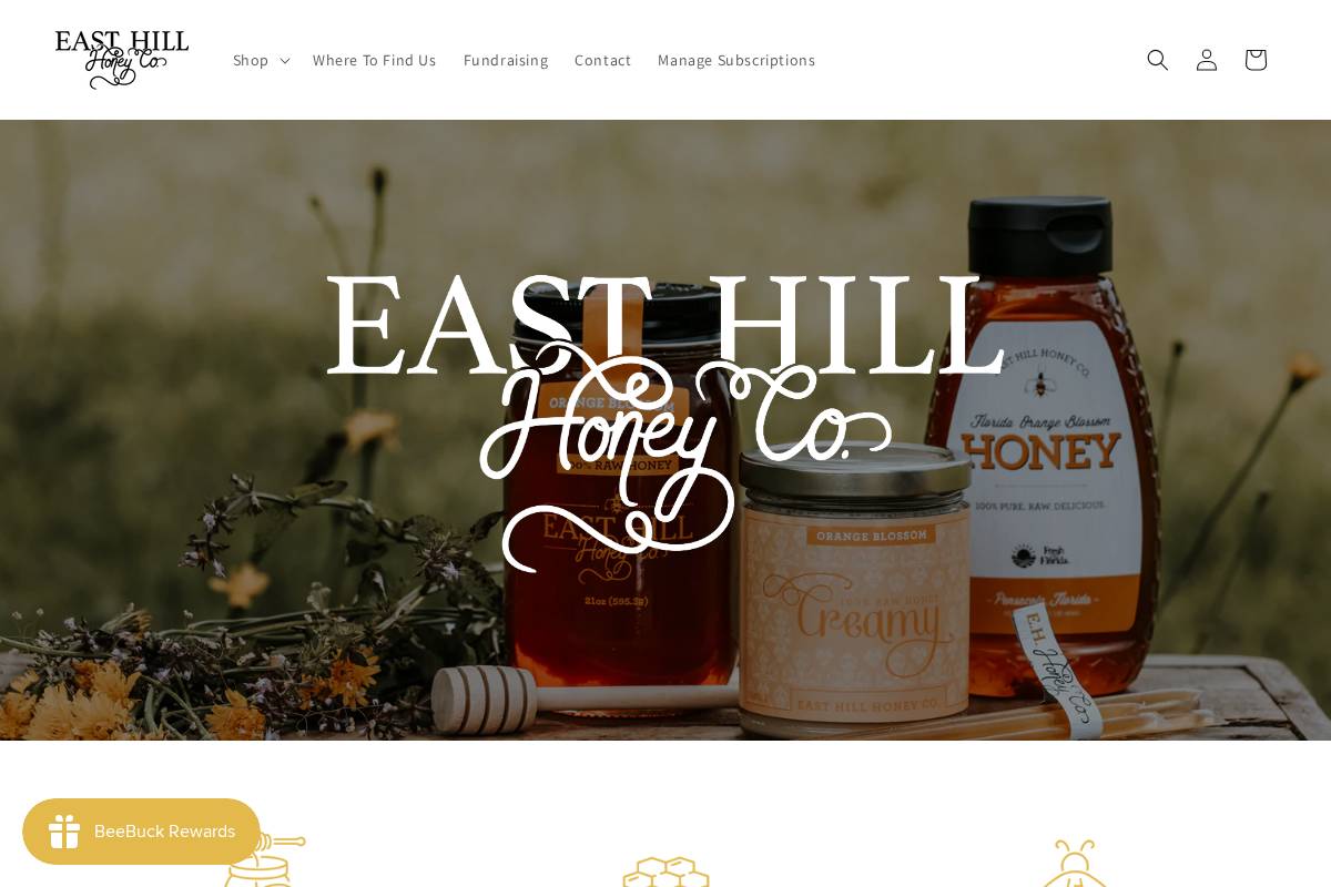 easthillhoney.com homepage screenshot