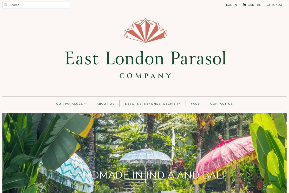 eastlondonparasols.com homepage screenshot