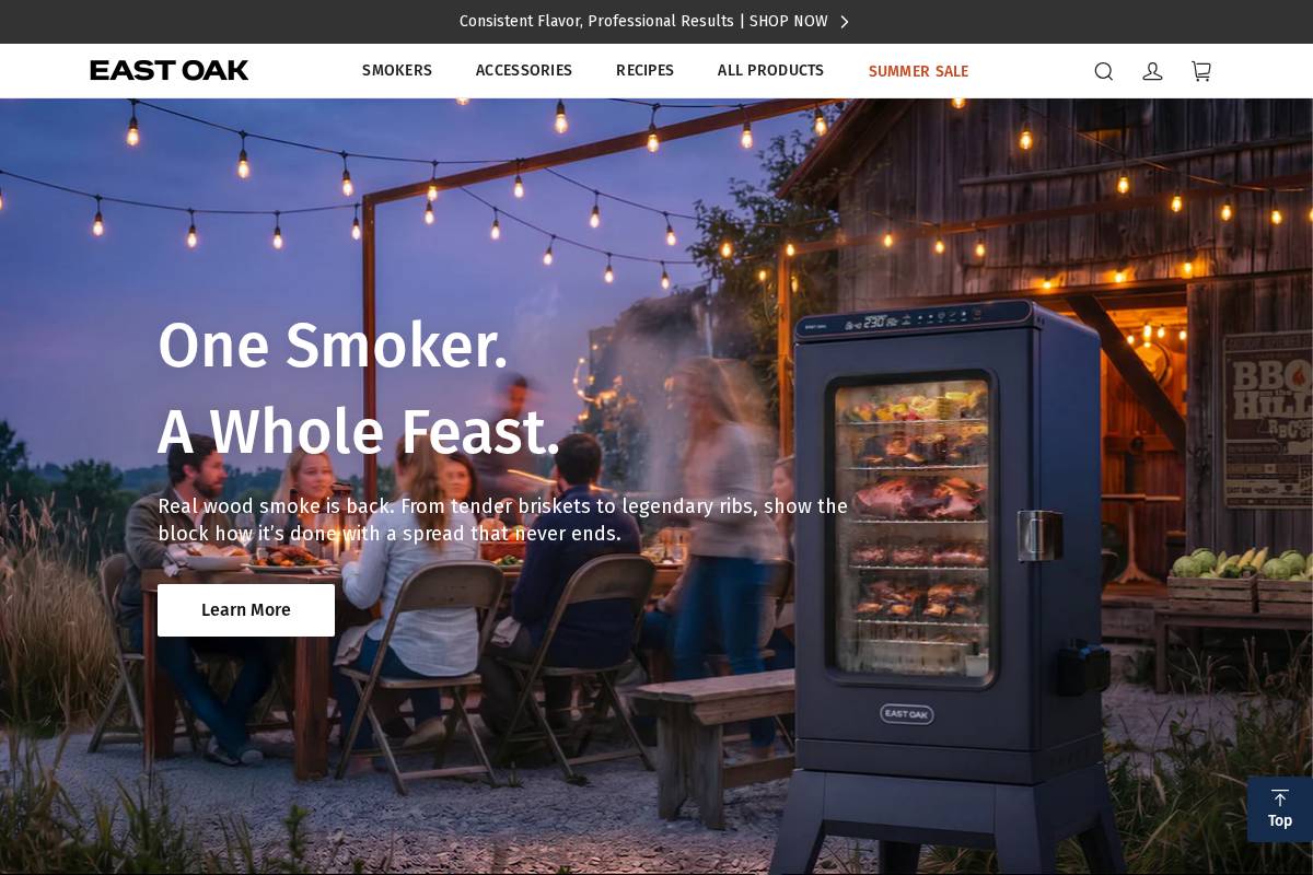 Eastoak homepage screenshot